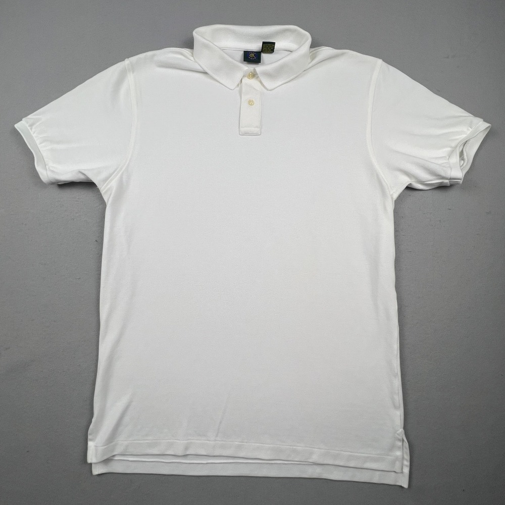 Club Room Polo Shirt Mens L White 100% Cotton Pique Short Sleeve Preppy Basic‎